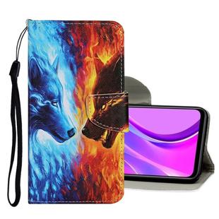 For Xiaomi Redmi 9C Colored Drawing Pattern Horizontal Flip Leather Case with Holder & Card Slots & Wallet(Wolf)