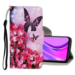 For Xiaomi Redmi 9C Colored Drawing Pattern Horizontal Flip Leather Case with Holder & Card Slots & Wallet(Purple Butterfly)