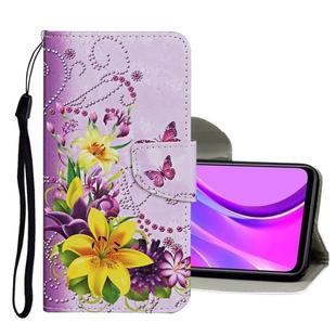 For Xiaomi Redmi 9C Colored Drawing Pattern Horizontal Flip Leather Case with Holder & Card Slots & Wallet(Lily)