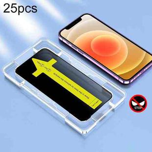 For iPhone 12 Pro / 12 25pcs Anti-peeping Fast Attach Dust-proof Anti-static Tempered Glass Film