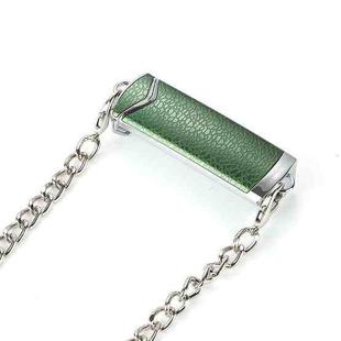 Adjustable Crossbody Chain Metal Phone Holder Lanyard Clip(Silver Green)