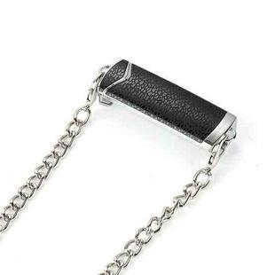 Adjustable Crossbody Chain Metal Phone Holder Lanyard Clip(Silver Black)