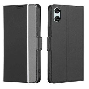 For Sony Xperia 10 VI Twill Texture Side Button Leather Phone Case(Black)