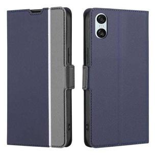 For Sony Xperia 10 VI Twill Texture Side Button Leather Phone Case(Blue)