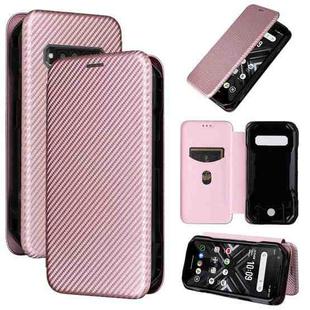 For Kyocera Torque G06 KYG03 Carbon Fiber Texture Flip Leather Phone Case(Pink)