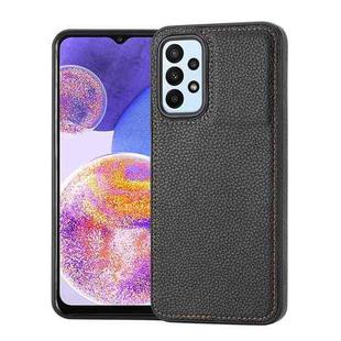 For Samsung Galaxy A32 5G Litchi Pattern Stitched Side-mounted Phone Case(Black)