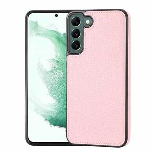 For Samsung Galaxy S22+ 5G Litchi Pattern Stitched Side-mounted Phone Case(Pink)
