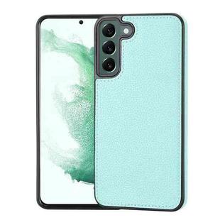 For Samsung Galaxy S22+ 5G Litchi Pattern Stitched Side-mounted Phone Case(Mint Green)