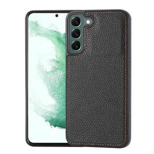 For Samsung Galaxy S22+ 5G Litchi Pattern Stitched Side-mounted Phone Case(Black)