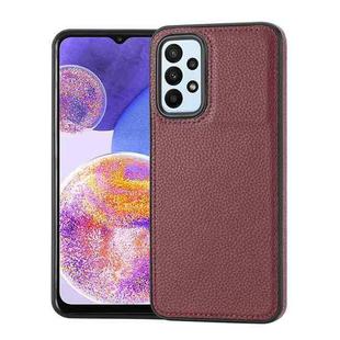 For Samsung Galaxy A15 Litchi Pattern Stitched Side-mounted Phone Case(Dark Red)