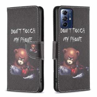 For Motorola Moto G Play 2024 Colored Drawing Pattern Leather Phone Case(Bear)