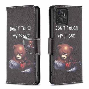 For Motorola Moto G Power 5G Colored Drawing Pattern Leather Phone Case(Bear)