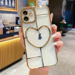 For iPhone 12 Electroplating 3D Love TPU Phone Case(Gold)