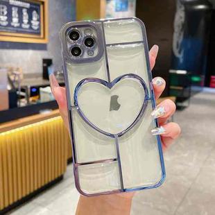 For iPhone 12 Pro Max Electroplating 3D Love TPU Phone Case(Sierra Blue)