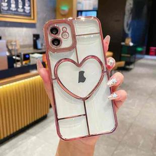 For iPhone 11 Electroplating 3D Love TPU Phone Case(Rose Gold)