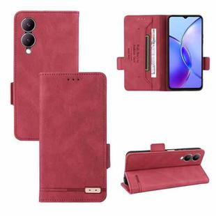 For vivo Y17s Magnetic Clasp Leather Phone Case(Red)