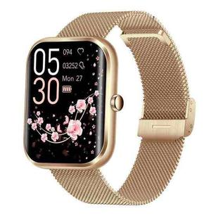 AK58 1.96 inch Screen Bluetooth Smart Watch, Steel Band, Support Health Monitoring & 100+ Sports Modes(Gold)