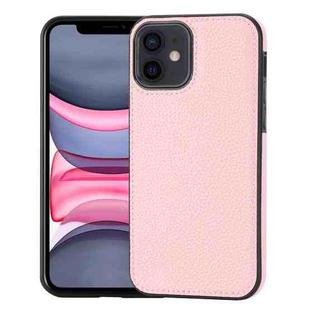 For iPhone 11 Litchi Pattern Stitched Side-mounted Phone Case(Pink)