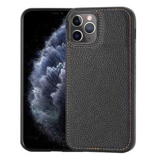 For iPhone 11 Pro Litchi Pattern Stitched Side-mounted Phone Case(Black)