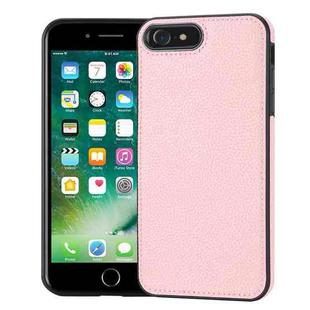 For iPhone SE 2022/SE 2020/7/8 Litchi Pattern Stitched Side-mounted Phone Case(Pink)