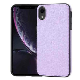 For iPhone XR Litchi Pattern Stitched Side-mounted Phone Case(Purple)