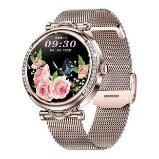 CF32 1.27 inch Screen Lady Smart Watch, Steel Band, Support Female Physiology Monitoring & 100+ Sports Modes(Gold)