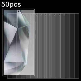 For Samsung Galaxy S25 Ultra 5G 50pcs 0.18mm 9H 2.5D Tempered Glass Film, Support Fingerprint Unlocking