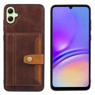 For Samsung Galaxy A05 Calfskin Card Slot TPU + PU Phone Case(Brown)