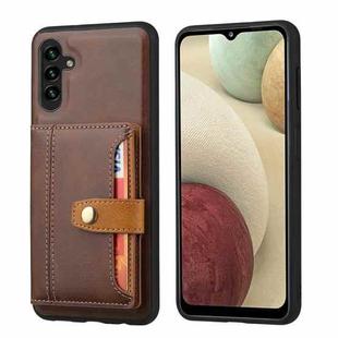 For Samsung Galaxy A05s Calfskin Card Slot TPU + PU Phone Case(Brown)