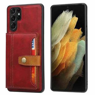 For Samsung Galaxy S24 Ultra 5G Calfskin Card Slot TPU + PU Phone Case(Red)
