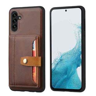 For Samsung Galaxy A55 5G Calfskin Card Slot TPU + PU Phone Case(Brown)