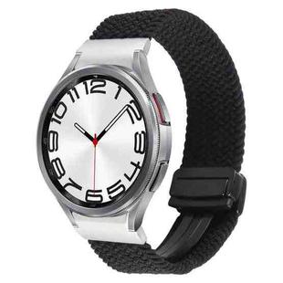 For Samsung Galaxy Watch 6 / 5 / 4 Magnetic Fold Buckle Nylon Woven Watch Band(Black)