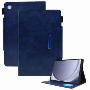 For Samsung Galaxy Tab A9+ Suede Cross Texture Magnetic Clasp Leather Tablet Case(Blue)