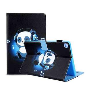 For Samsung Galaxy Tab A9 Colored Drawing Leather Tablet Case(Panda)