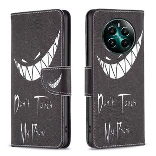 For Realme 12+ 5G Colored Drawing Pattern Leather Phone Case(Smirk)