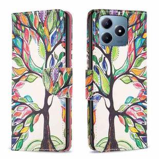 For Realme C61 / C63 Colored Drawing Pattern Leather Phone Case(Tree Life)