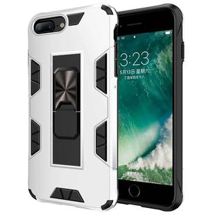 For iPhone 8 Plus & 7 Plus Armor Shockproof TPU + PC Magnetic Protective Case with Invisible Holder(White)