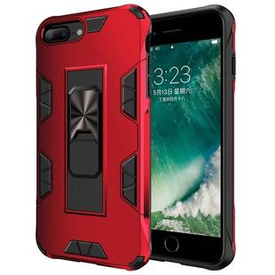 For iPhone 8 Plus & 7 Plus Armor Shockproof TPU + PC Magnetic Protective Case with Invisible Holder(Red)