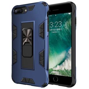 For iPhone 8 Plus & 7 Plus Armor Shockproof TPU + PC Magnetic Protective Case with Invisible Holder(Blue)