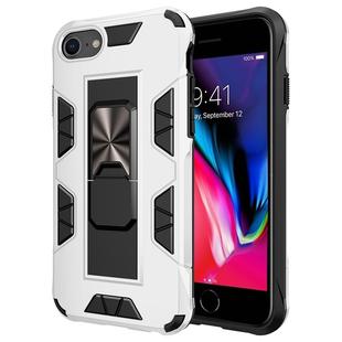 For iPhone SE 2022 / SE 2020 /  8 / 7 Armor Shockproof TPU + PC Magnetic Protective Case with Invisible Holder(White)