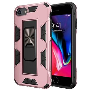 For iPhone SE 2022 / SE 2020 /  8 / 7 Armor Shockproof TPU + PC Magnetic Protective Case with Invisible Holder(Rose Gold)