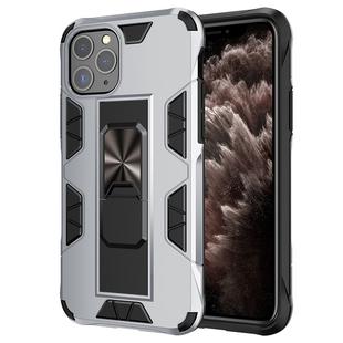 For iPhone 11 Pro Armor Shockproof TPU + PC Magnetic Protective Case with Invisible Holder(Silver)