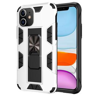 For iPhone 11 Armor Shockproof TPU + PC Magnetic Protective Case with Invisible Holder(White)