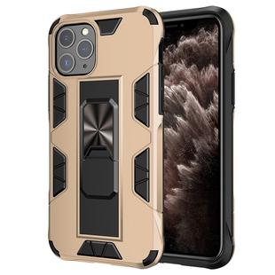 For iPhone 11 Pro Max Armor Shockproof TPU + PC Magnetic Protective Case with Invisible Holder(Gold)