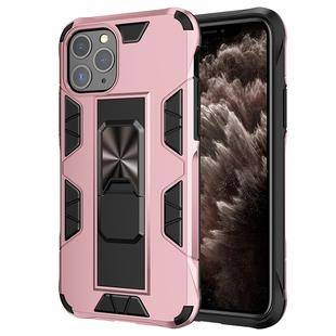 For iPhone 11 Pro Max Armor Shockproof TPU + PC Magnetic Protective Case with Invisible Holder(Rose Gold)