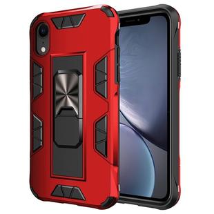 For iPhone XR Armor Shockproof TPU + PC Magnetic Protective Case with Invisible Holder(Red)