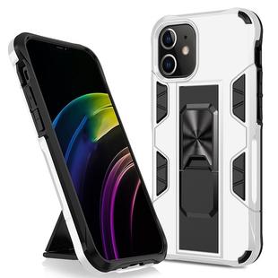 For iPhone 12 mini Armor Shockproof TPU + PC Magnetic Protective Case with Invisible Holder(White)