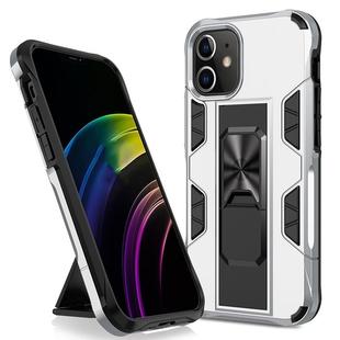 For iPhone 12 mini Armor Shockproof TPU + PC Magnetic Protective Case with Invisible Holder(Silver)