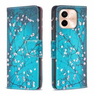 For vivo Y28 4G Colored Drawing Pattern Leather Phone Case(Plum Blossom)
