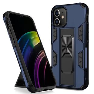 For iPhone 12 Pro Max Armor Shockproof TPU + PC Magnetic Protective Case with Invisible Holder(Blue)